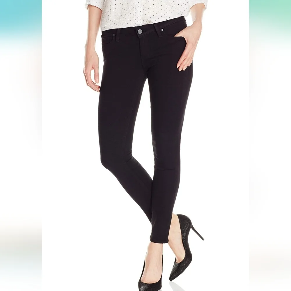 PAIGE Verdugo black velvet mid rise ultra skinny pant. Size 28